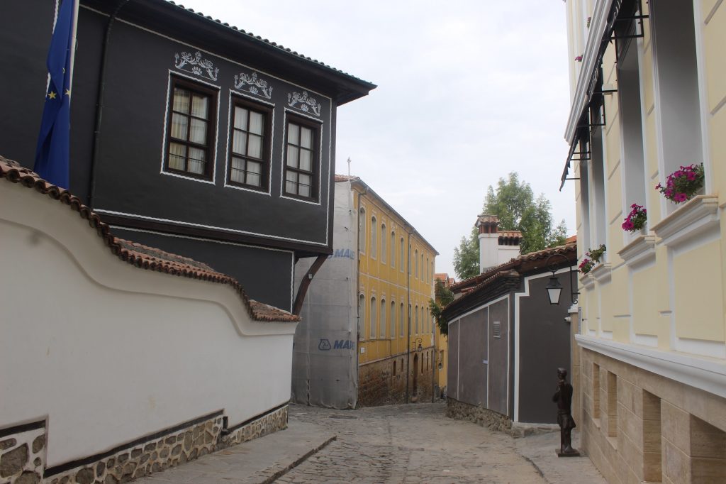 Старият Пловдив и Мъжката гимназия (на заден план)