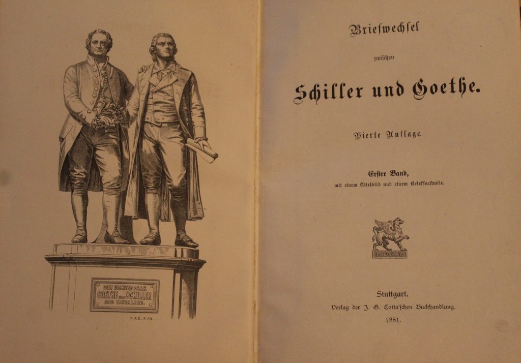 Кореспонденцията между Гьоте и Шилер, т. 1 (4 изд., Щутгарт, 1881)