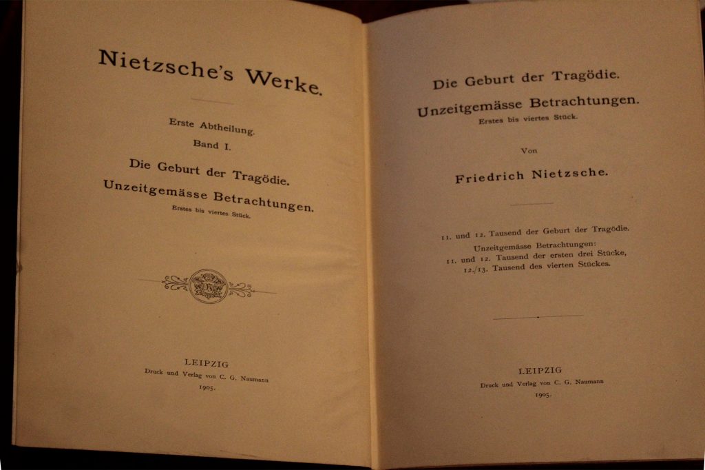 „Съчинения” на Фр. Ницше, т. 1 (Лайпциг, 1905)